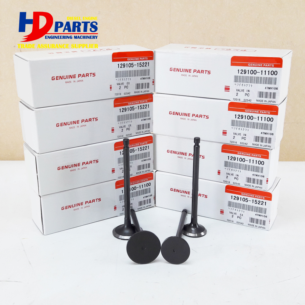 Diesel Engine Valve Parts 4TNV106 Inlet Valve And Outlet Valve 