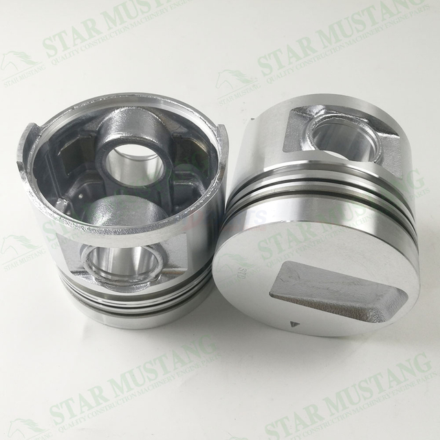 Construction Machinery Excavator Engine S4S Piston With Pin Flat Buttom Oil Ring 4.5mm Repair Parts